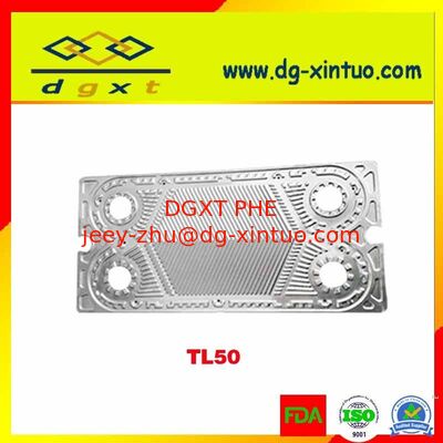 PHE Equivalent Stainless Steel AISI 316/Titanium Plate Ht/Lt 0.5/0.6mm Corrugated Plate Heat Exchanger TL50PP Plate