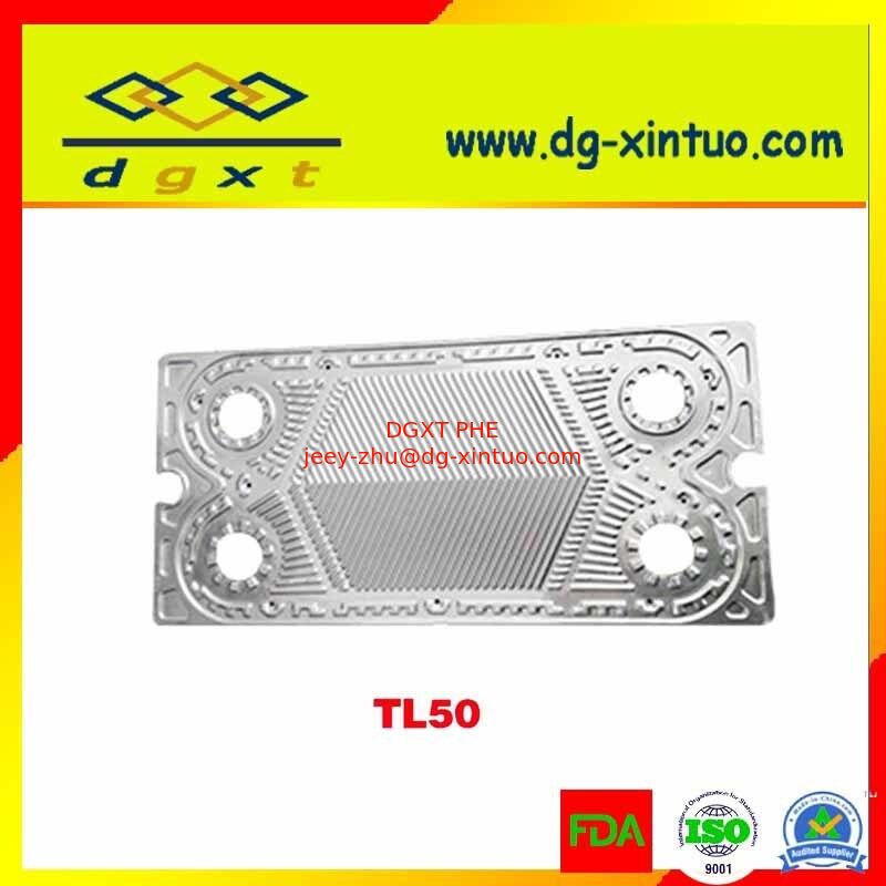 PHE Equivalent Stainless Steel AISI 316/Titanium Plate Ht/Lt 0.5/0.6mm Corrugated Plate Heat Exchanger TL50PP Plate