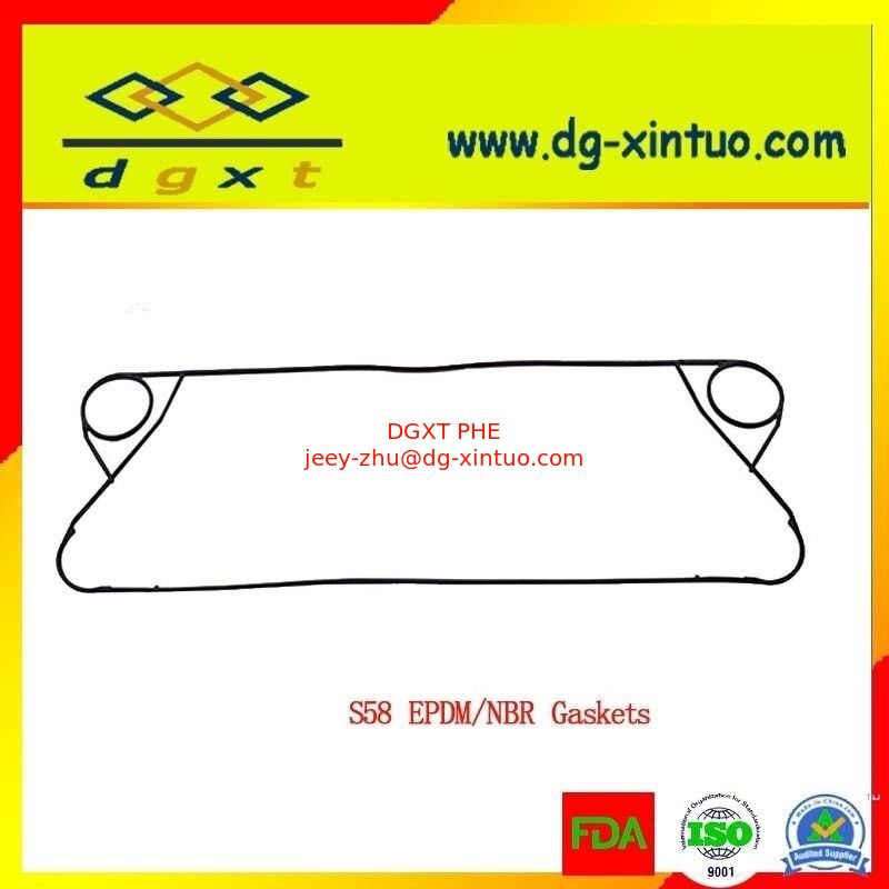 Custom Factory Heat Exchanger EPDM Gaskets For S58 Water Plate Heat Exchanger